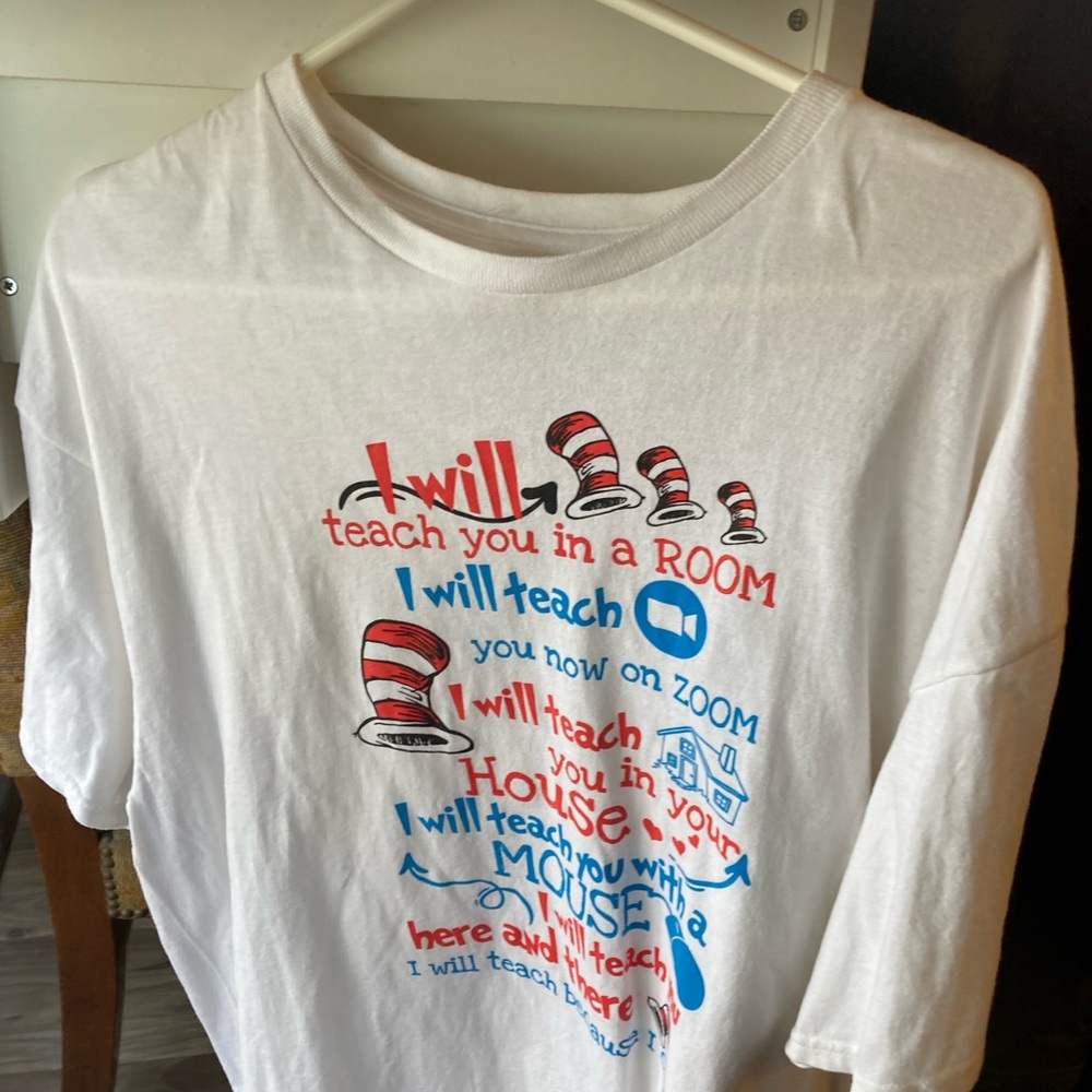 Delta Pro Weight White T-Shirt with Graphic Design Dr Seuss
